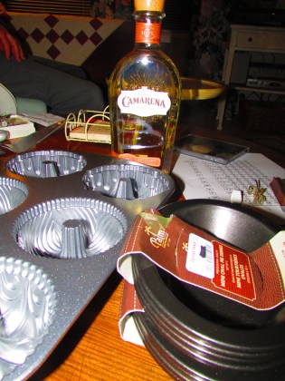 BAKING PANS AND TEQUILA.