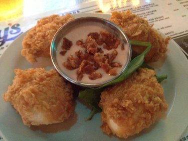 Lucy's Fried Chicken Hard boiled egg appetizer.