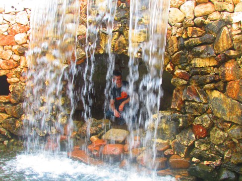 Story Man hiding in the cave.