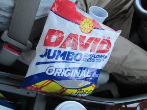 The last bag of sunflower seeds.  Banjo Man eats thousands of 'em.